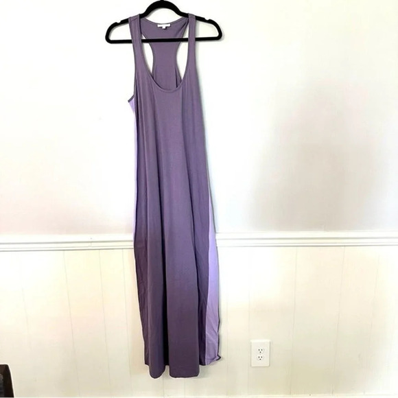 NWT Johnny Was Calme Two Tone Purple Stripe Racer Back Maxi Dress Sz M - Picture 4 of 12